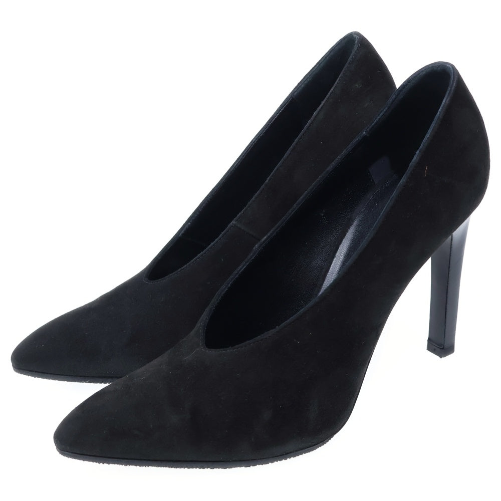 HERMES(エルメス) スウェードレザー ヒール パンプス シューズ ブラック レディース 36 1/2
