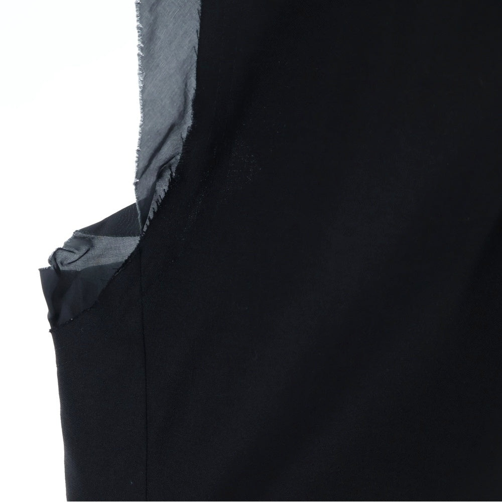 Sacai(サカイ) ポリエステル ウール 切り替 ノースリーブ テーラードジャケット ベスト ジレ ブラック レディース 21-05521