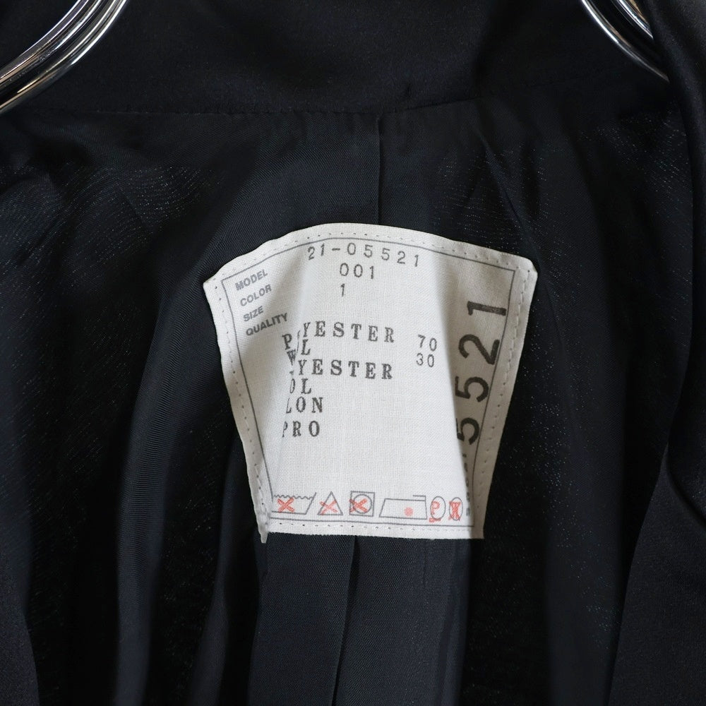 Sacai(サカイ) ポリエステル ウール 切り替 ノースリーブ テーラードジャケット ベスト ジレ ブラック レディース 21-05521