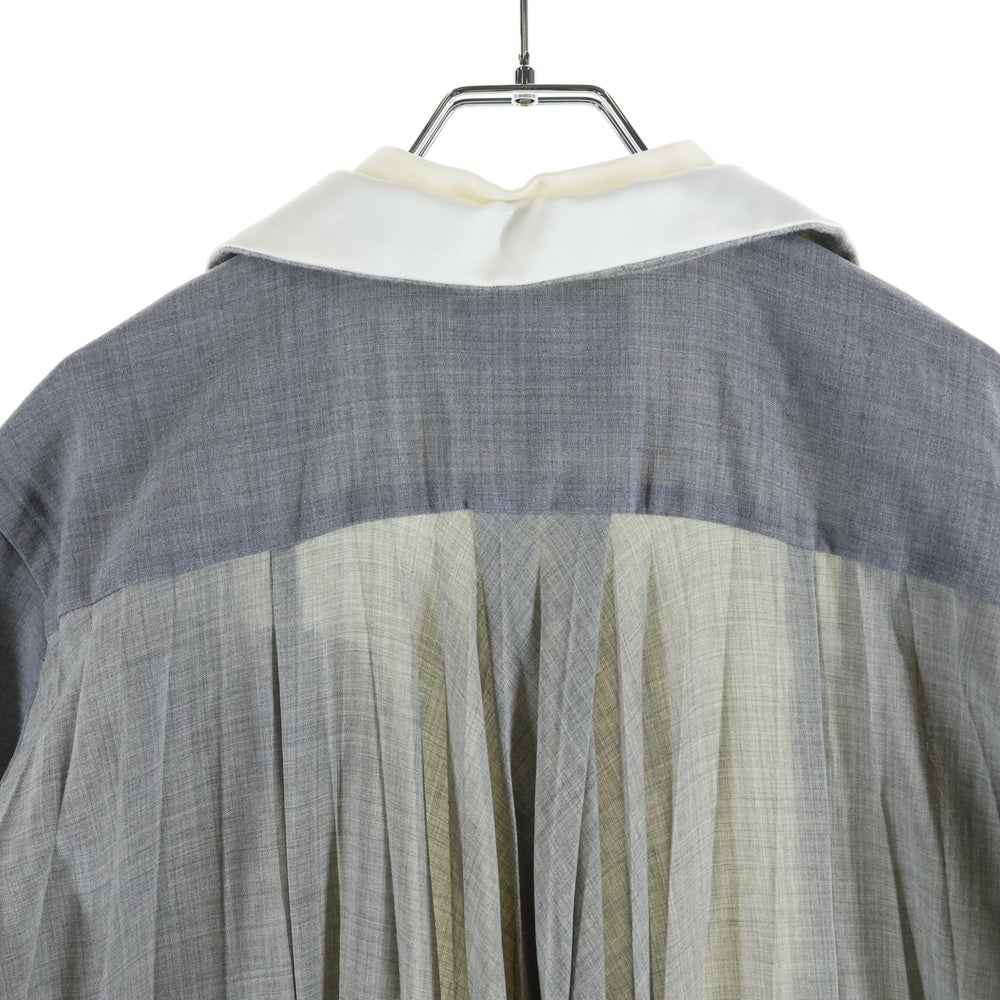 Sacai(サカイ) 21SS レイヤードデザイン バックプリーツ シャツワンピース グレー レディース 21-05524