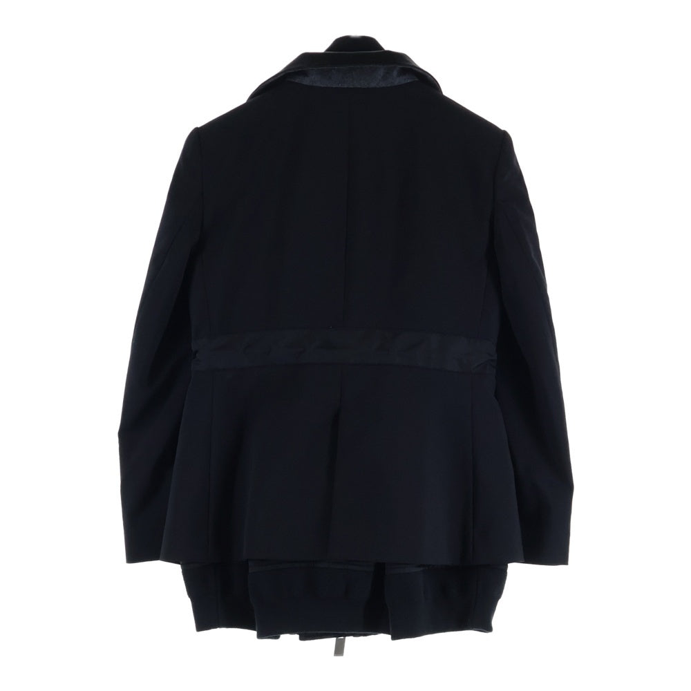 Sacai(サカイ) MA-1 テーラード ドッキング レイヤードジャケット ブラック レディース 21-05644