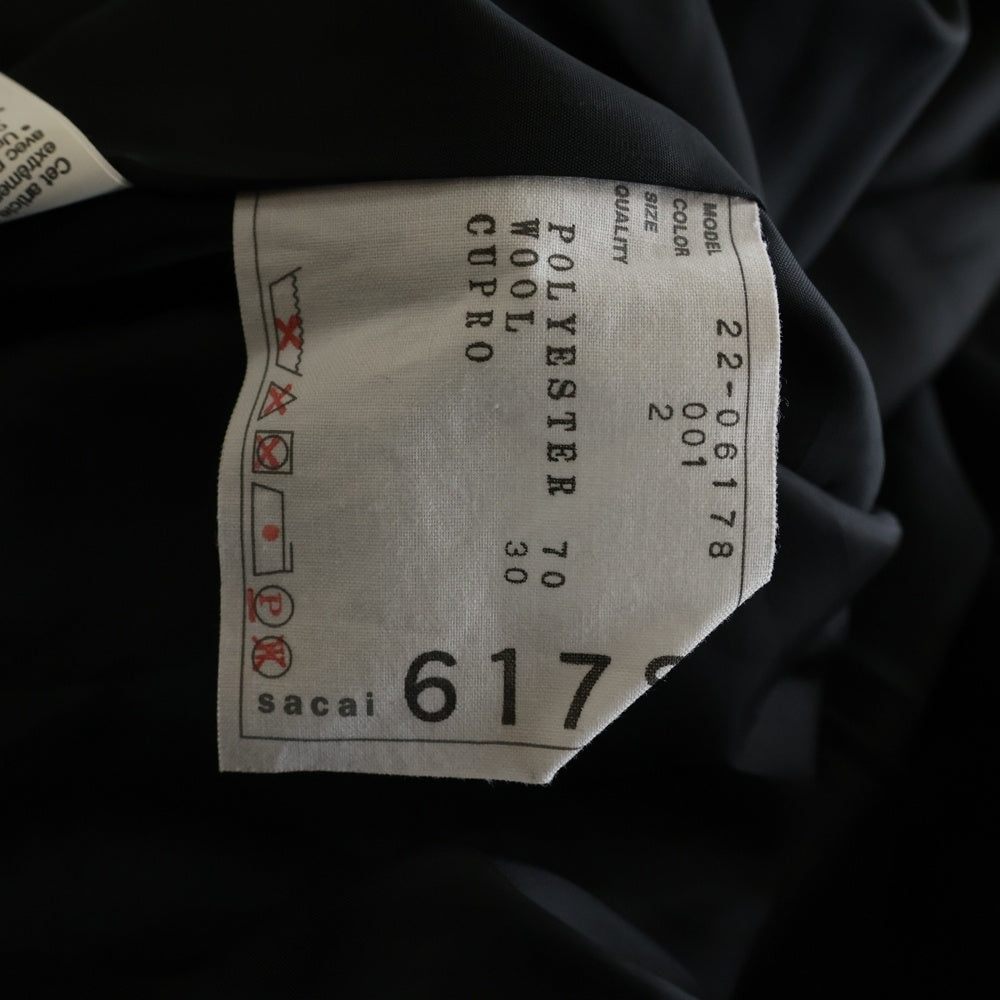 Sacai(サカイ) 22AW Suiting Skirt スーチングプリーツスカート ブラック 22-06178 レディース