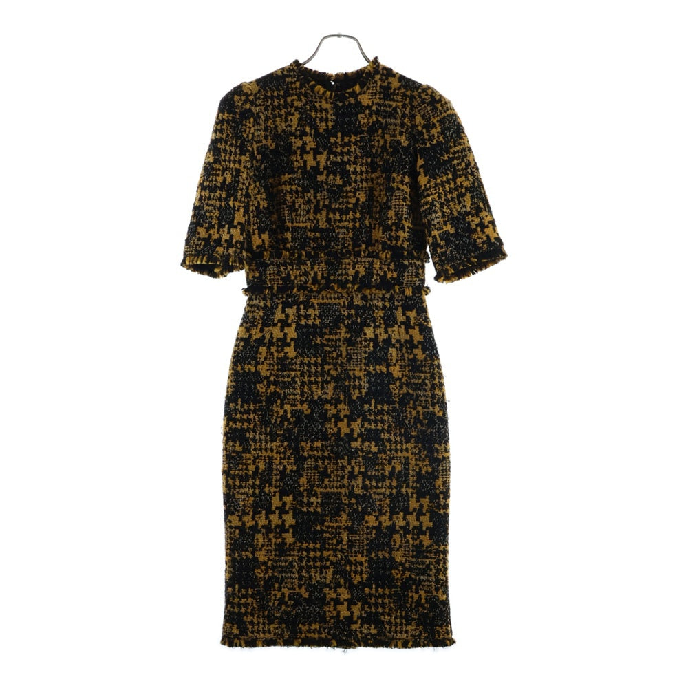 DOLCE & GABBANA(ドルチェアンドガッバーナ) ジャガード ニット ワンピース レディース ブラウン/ブラック