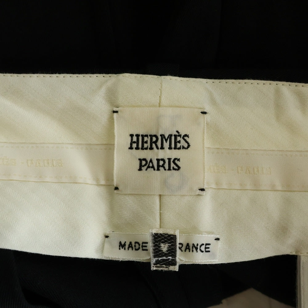 HERMES(エルメス) ウール プリーツ サルエル パンツ ショーツ ブラック レディース