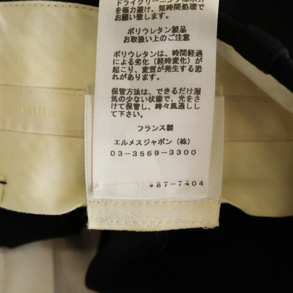 HERMES(エルメス) ウール プリーツ サルエル パンツ ショーツ ブラック レディース