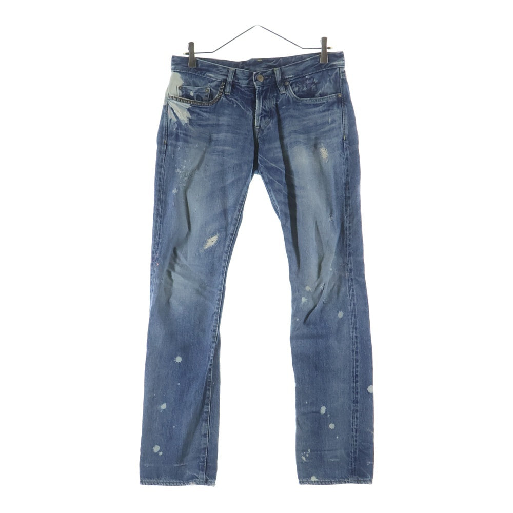 HYSTERIC GLAMOUR(ヒステリックグラマー) ペンキ ダメージ加工 スタッズデニムパンツ ジーンズ インディゴ