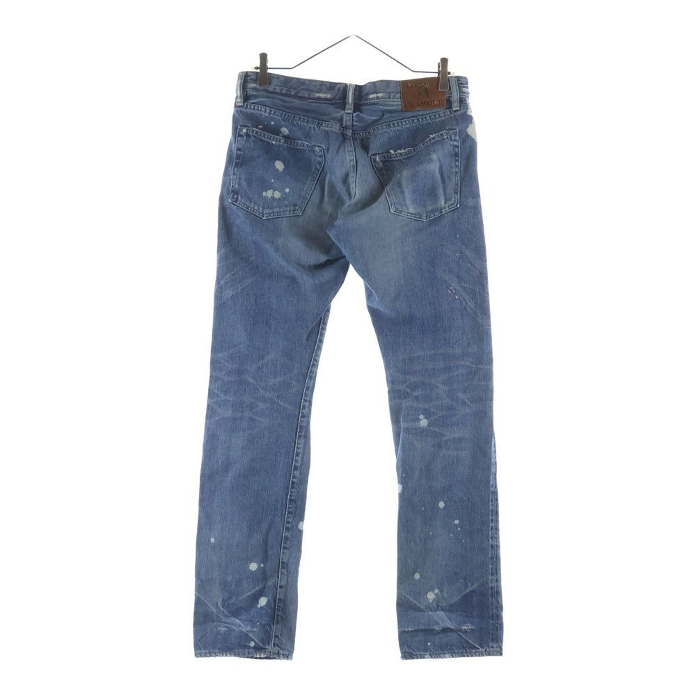 HYSTERIC GLAMOUR(ヒステリックグラマー) ペンキ ダメージ加工 スタッズデニムパンツ ジーンズ インディゴ
