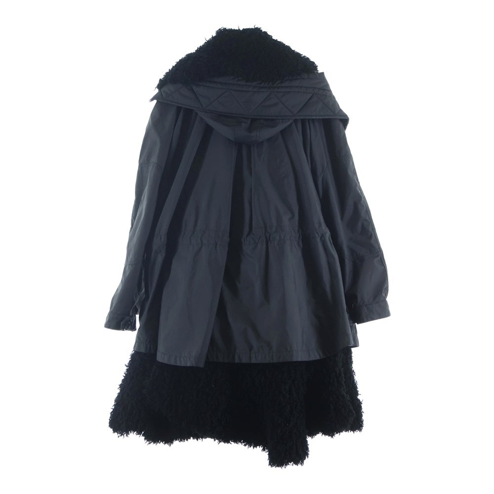 Sacai(サカイ) 12AW ボアライニングコート ミリタリーフードジャケット 2個セット ブラック/グレー 12-01717 レディース