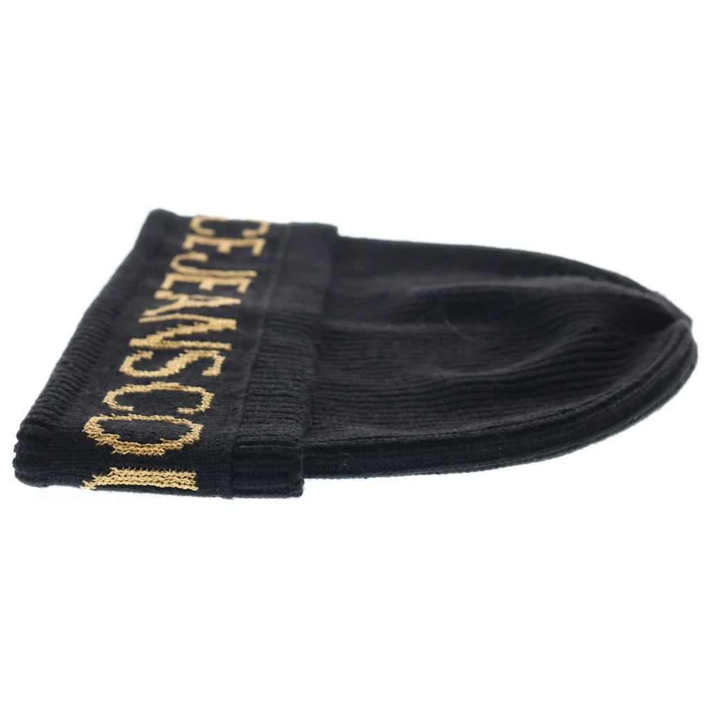 VERSACE(ヴェルサーチ) ロゴジャガード ニットキャップ 帽子 ブラック