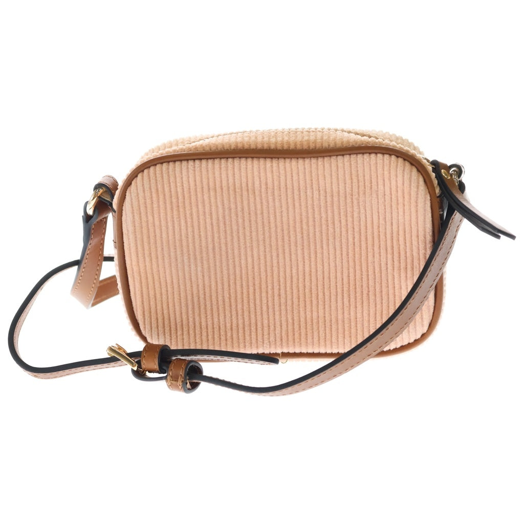 Chloe(クロエ) コーデュロイ ミニ ロゴショルダーバッグ ピンク レディース