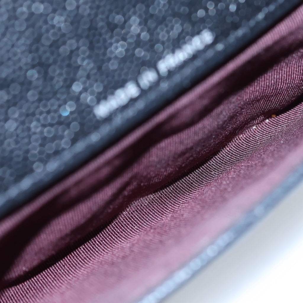 CHANEL(シャネル) キャビアスキン マトラッセ レザー チェーンショルダー アイウェアケース ブラック AP2044 31番台 レディース