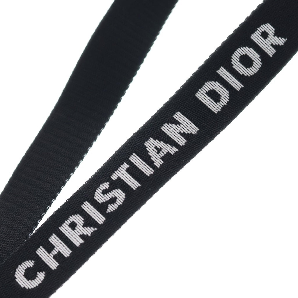 DIOR(ディオール) CDロゴ カラビナ ネックストラップ ブラック/シルバー レディース