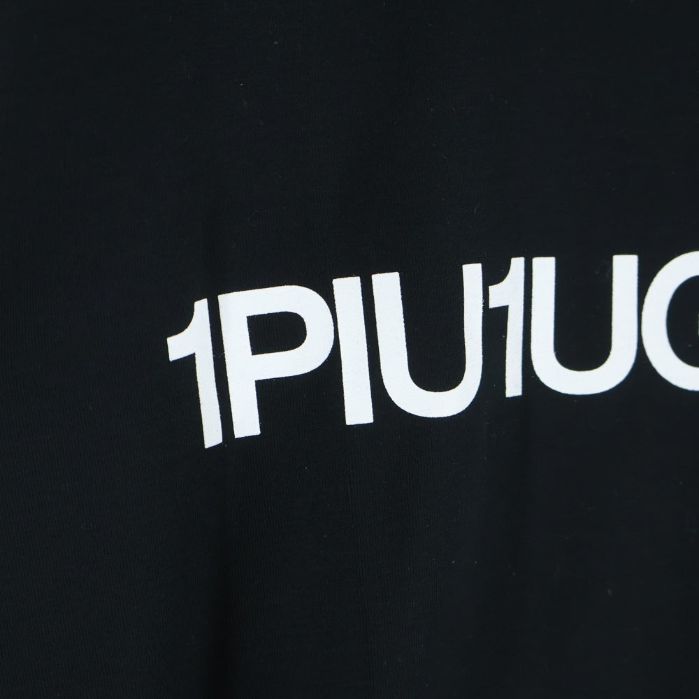 1 PIU 1 UGUALE 3(ウノピゥウノウグァーレトレ) ロゴプリント クルーネック ロングスリーブ長袖Tシャツカットソー ブラック MRT216