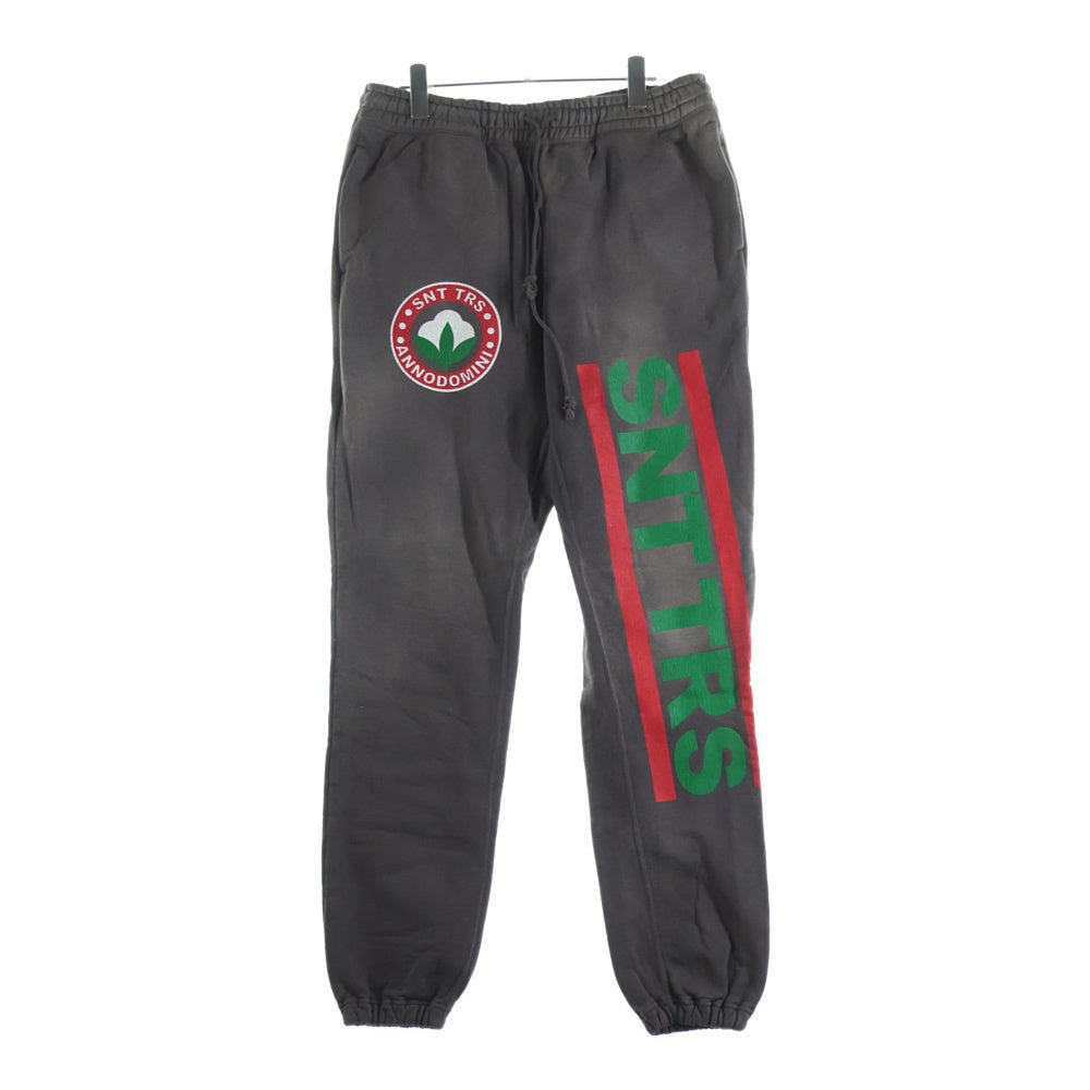 SAINT MICHAEL(セントマイケル) 21AW ×DENIM TEARS STT SWT PANTS SNTTRS デニムティアーズロゴプリント スウェットロングパンツ チャコールグレー SM-A21-0000-052