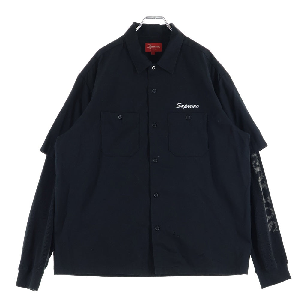 SUPREME(シュプリーム) 21AW Thermal Work Shirt サーマルレイヤード 長袖シャツ ブラック
