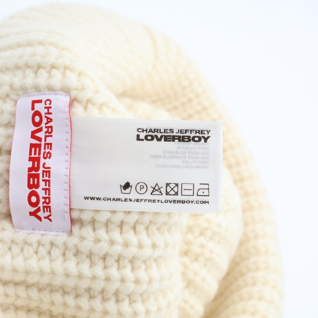 CHARLES JEFFREY LOVERBOY(チャールズジェフリーラバーボーイ) CHUNKY EARS BEANIE チャンキー イアーズ ニット ビーニー 帽子 ホワイト