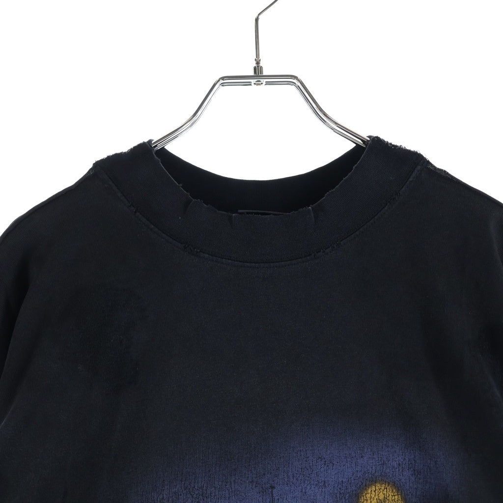 BALENCIAGA(バレンシアガ) 24AW ZL/S Double Front T-Shirts パリムーンプリント ロングスリーブ 長袖Tシャツカットソー ブラック 791613 TQVY2