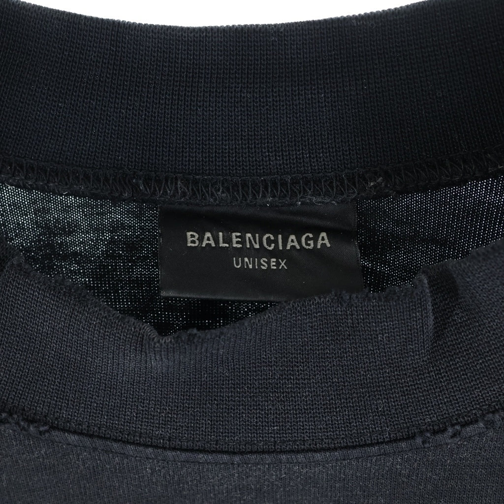 BALENCIAGA(バレンシアガ) 24AW ZL/S Double Front T-Shirts パリムーンプリント ロングスリーブ 長袖Tシャツカットソー ブラック 791613 TQVY2