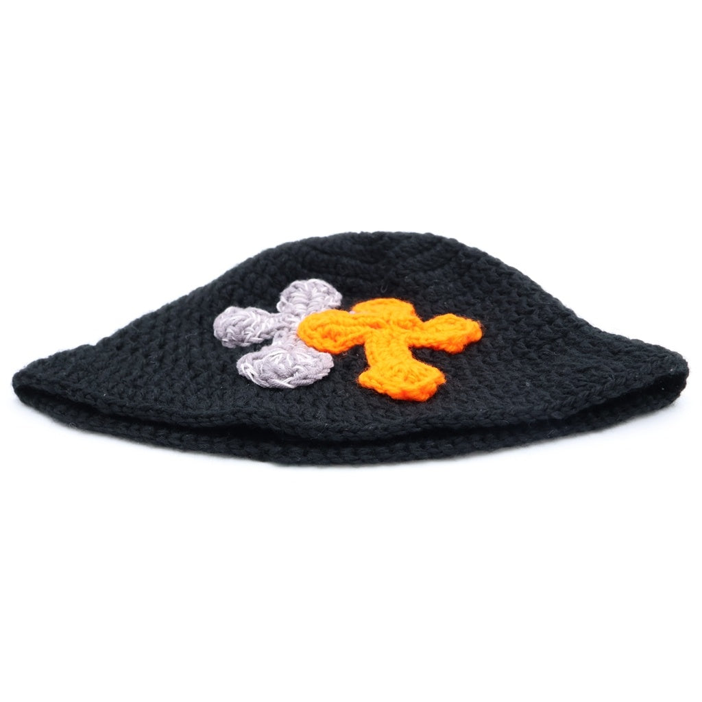 Y.A.R.N(ヤーン) 24AW 3D Duble Cross Handmade Knit Hat ハンドメイド ダブルクロス ニットキャップ 帽子 ブラック レディース