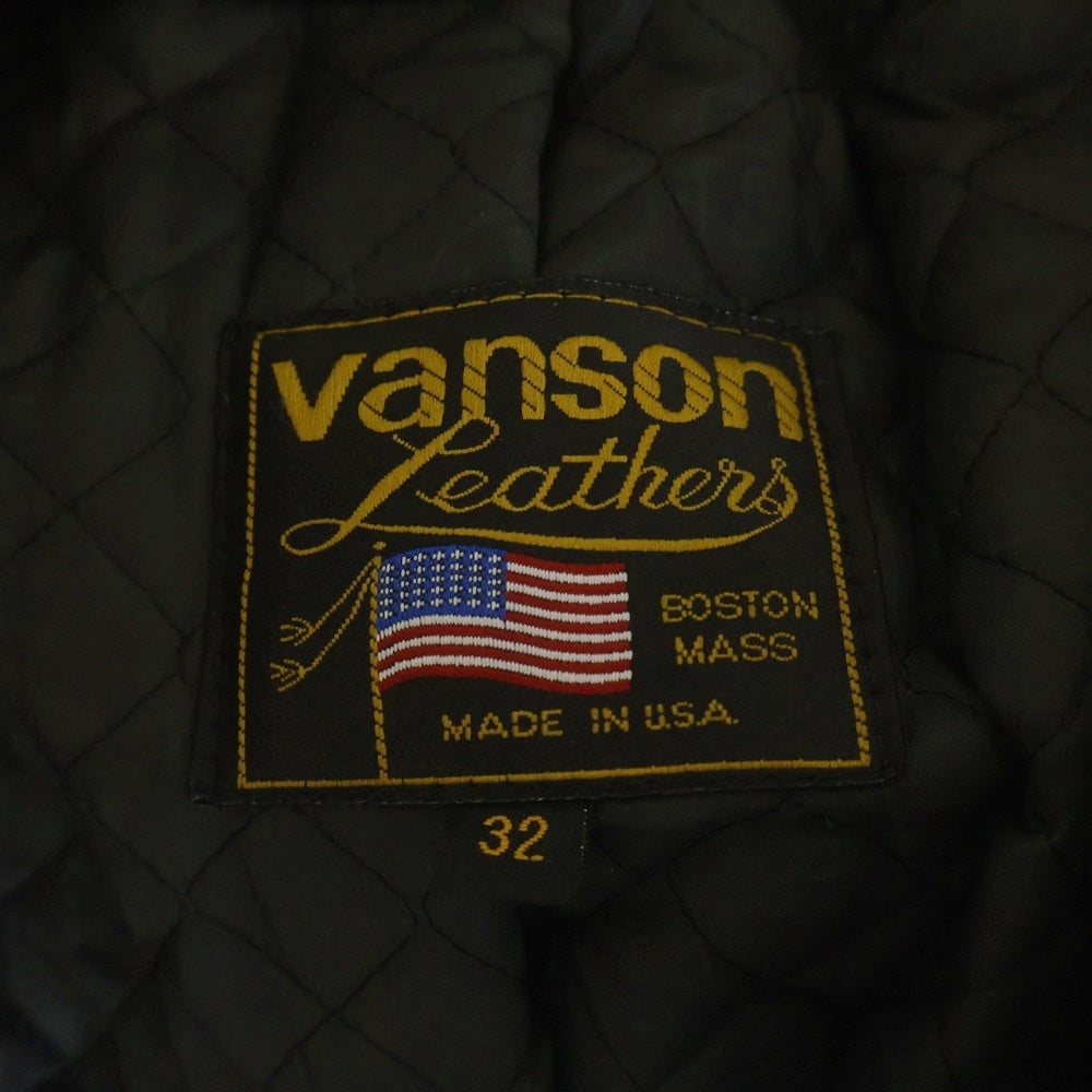 VANSON(バンソン) ENF エンフィールド レザー シングルライダースジャケット ブラック
