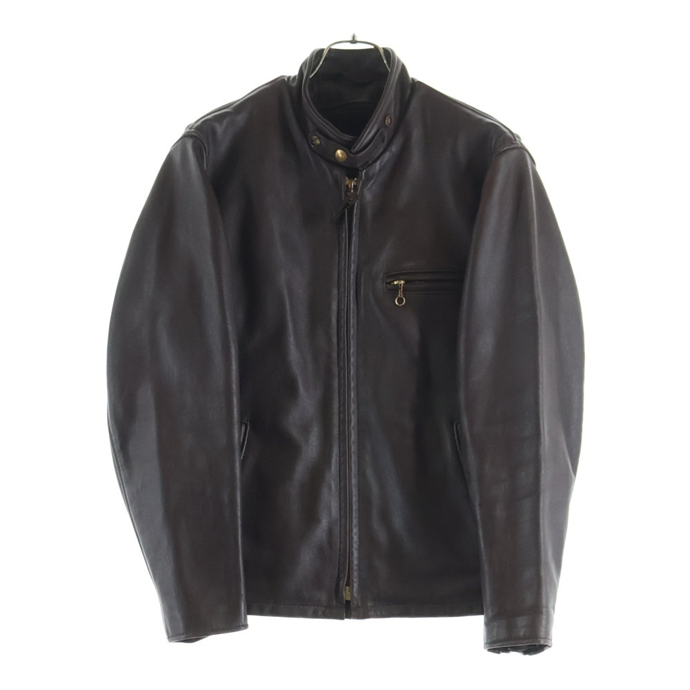 SCHOTT(ショット) 641 ファーライナー付き レザー シングルライダースジャケット ブラウン