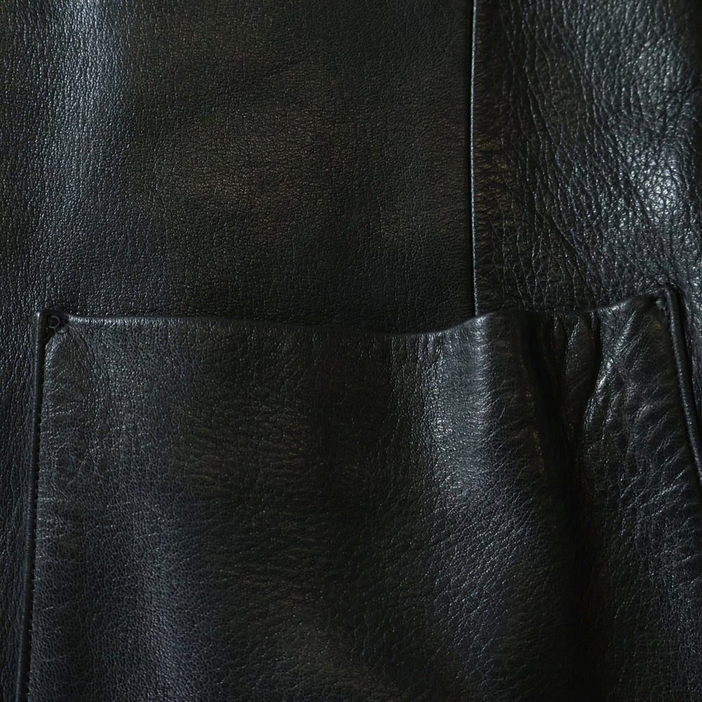agnes b. homme(アニエスベーオム) 90S VINTAGE ヴィンテージ 2B レザー テーラードジャケット ブラック
