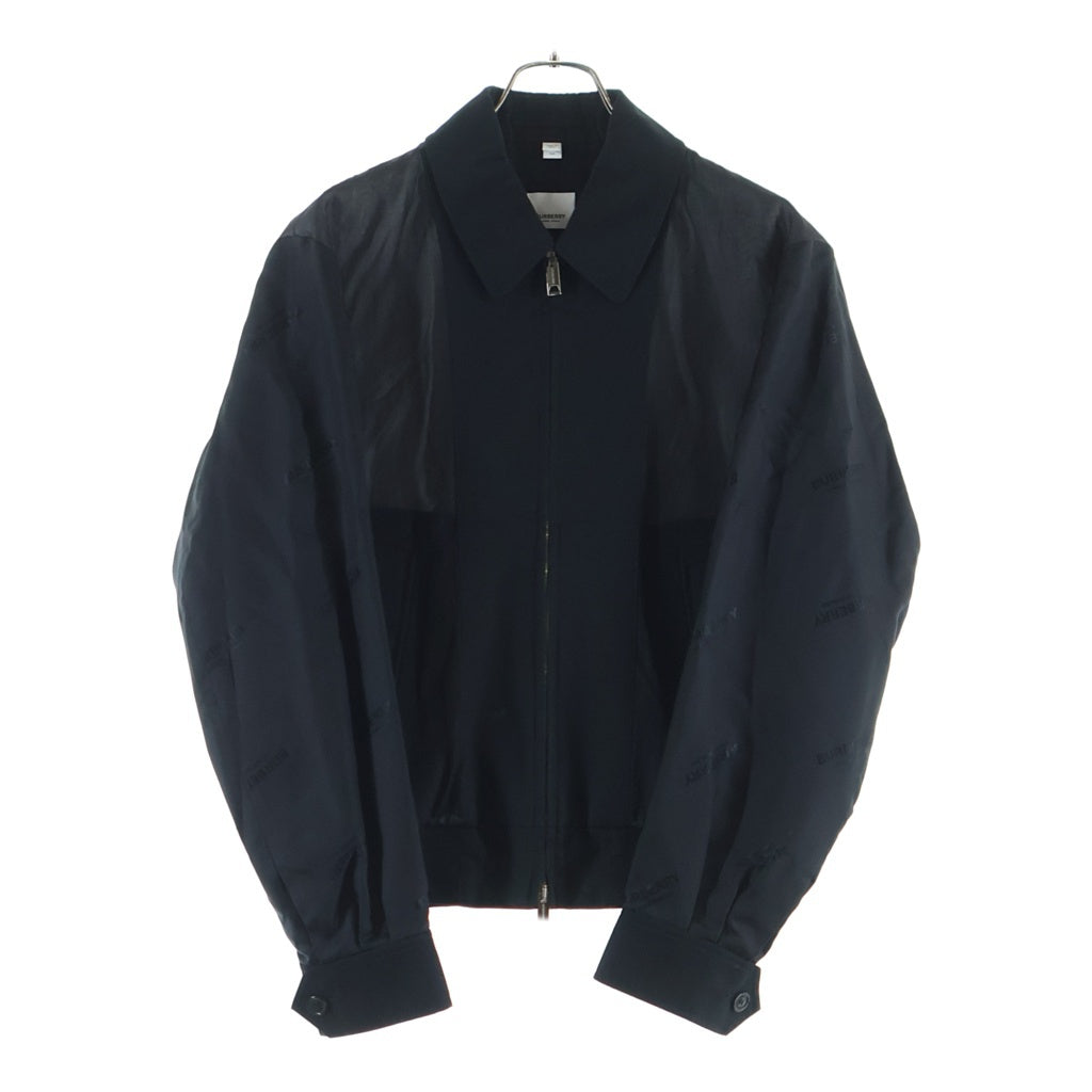BURBERRY(バーバリー) 19SS Riccardo Tisci リカルドティッシ期 ジャケット コットン キュプラ 異素材切替 ジップアップ ジャケット ブルゾン ブラック 4558223