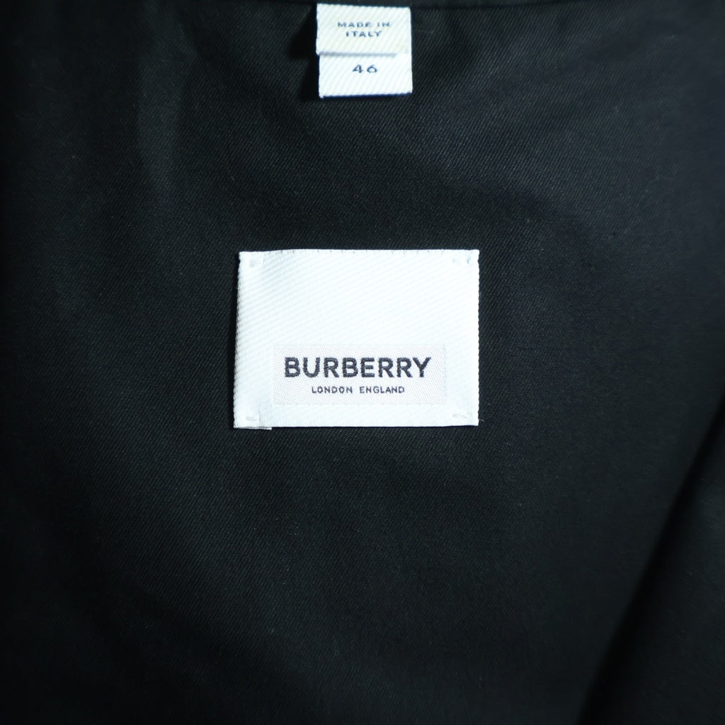 BURBERRY(バーバリー) 19SS Riccardo Tisci リカルドティッシ期 ジャケット コットン キュプラ 異素材切替 ジップアップ ジャケット ブルゾン ブラック 4558223
