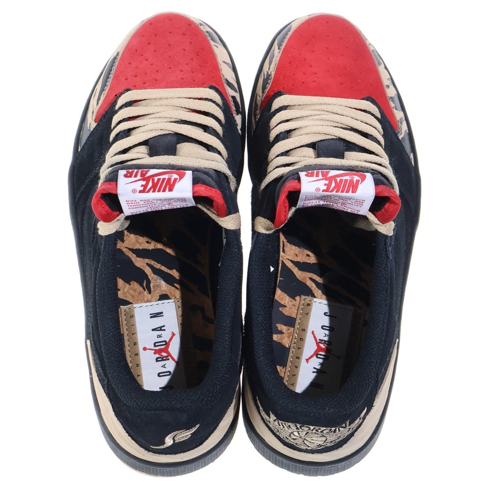 NIKE(ナイキ) ×Sole Fly AIR JORDAN 1 LOW BLACK AND SPORT RED DN3400-001 ソールフライ エアジョーダン1 ローカットスニーカー ブラック/レッド US9/27cm