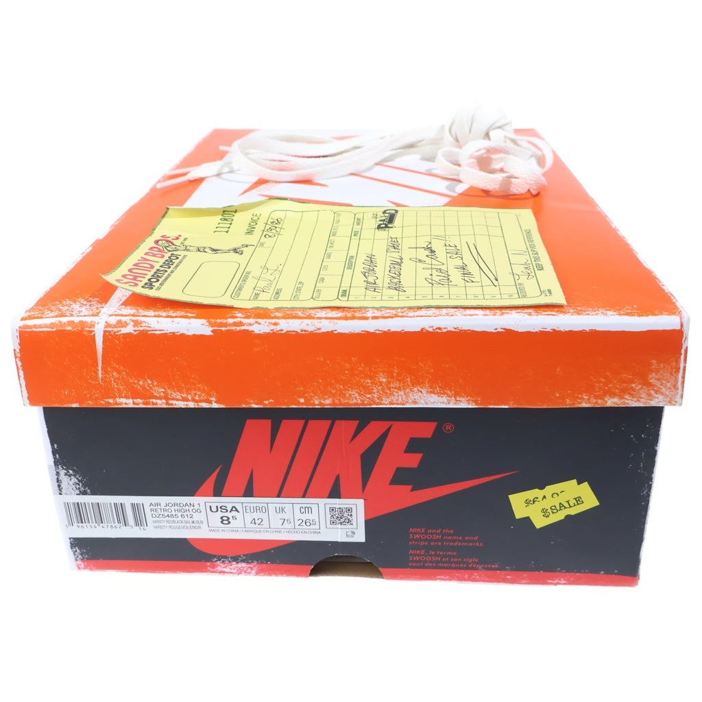 NIKE(ナイキ) AIR JORDAN 1 HIGH OG DZ5485-612 エアジョーダン1 OG ロスト&ファウンド シカゴ ハイカットスニーカー ホワイト/レッド US8.5/26.5cm