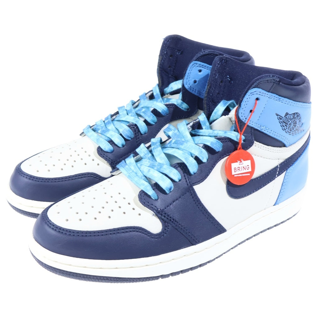 NIKE(ナイキ) AIR JORDAN1 RETRO HIGH OG OBSIDIAN UNIVERSITY BLUE 555088-140 エアジョーダン1 レトロ オブシディアン ハイカットスニーカー ホワイト/ブルー US8.5/26.5cm