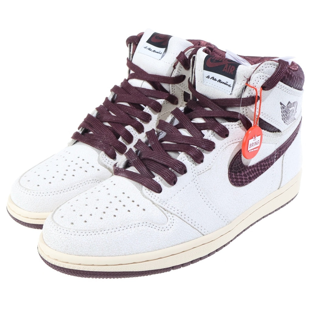 NIKE(ナイキ) ×A MA MANIERE AIR JORDAN 1 RETRO HIGH OG SP SAIL AND BURGUNDY DO7097-100 アママニエール エアジョーダン1 レトロ ハイカットスニーカー US9/27cm