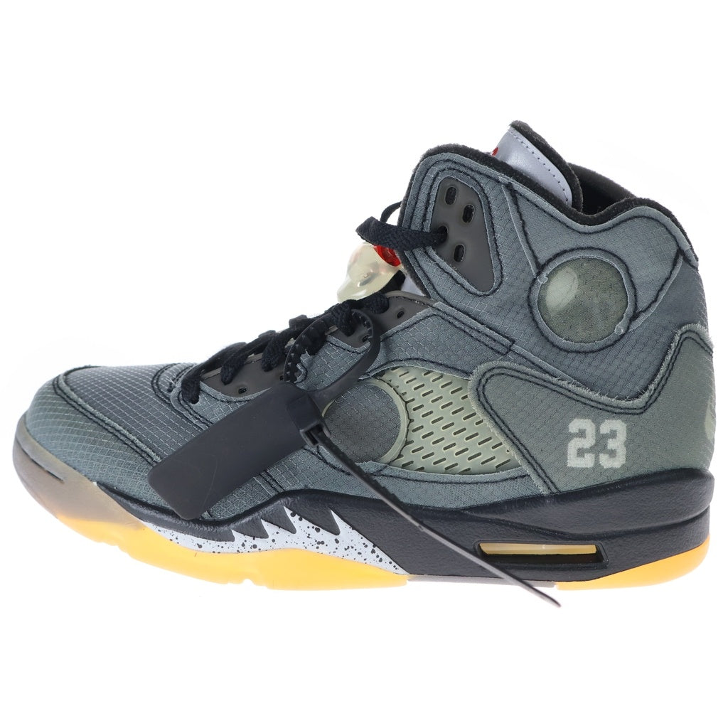 NIKE(ナイキ) ×OFF-WHITE AIR JORDAN 5 RETRO SP CT8480-001 オフホワイト エアジョーダン5 レトロ ハイカットスニーカー ブラック US8.5/26.5cm