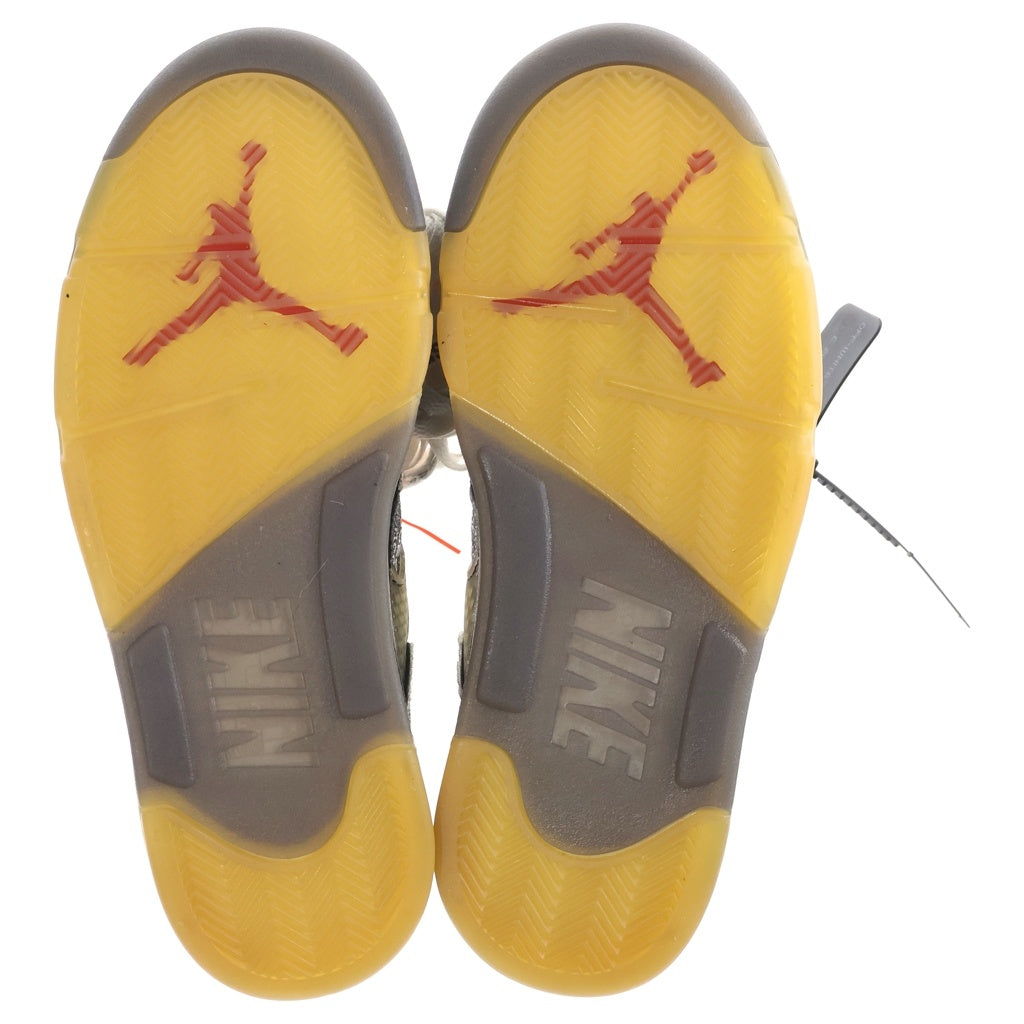 NIKE(ナイキ) ×OFF-WHITE AIR JORDAN 5 RETRO SP CT8480-001 オフホワイト エアジョーダン5 レトロ ハイカットスニーカー ブラック US8.5/26.5cm