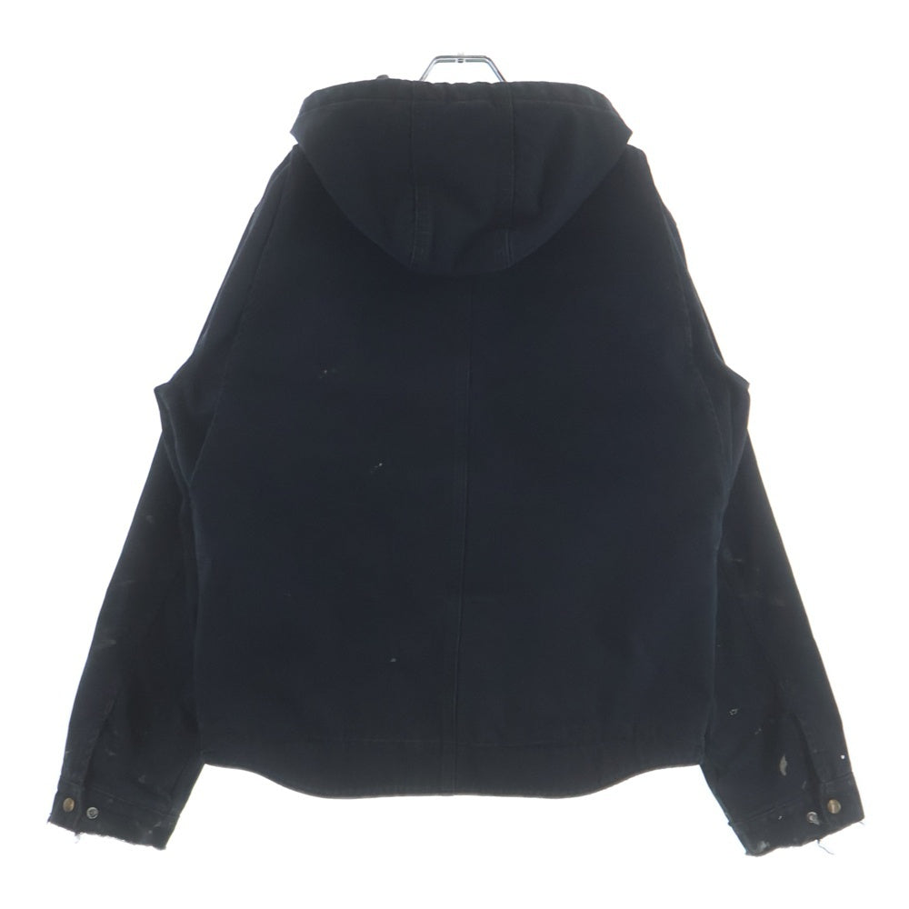 CARHARTT(カーハート) ダック地 ペイント 裏地キルティング ジップアップ パーカー ジャケット ブラック 100733 001