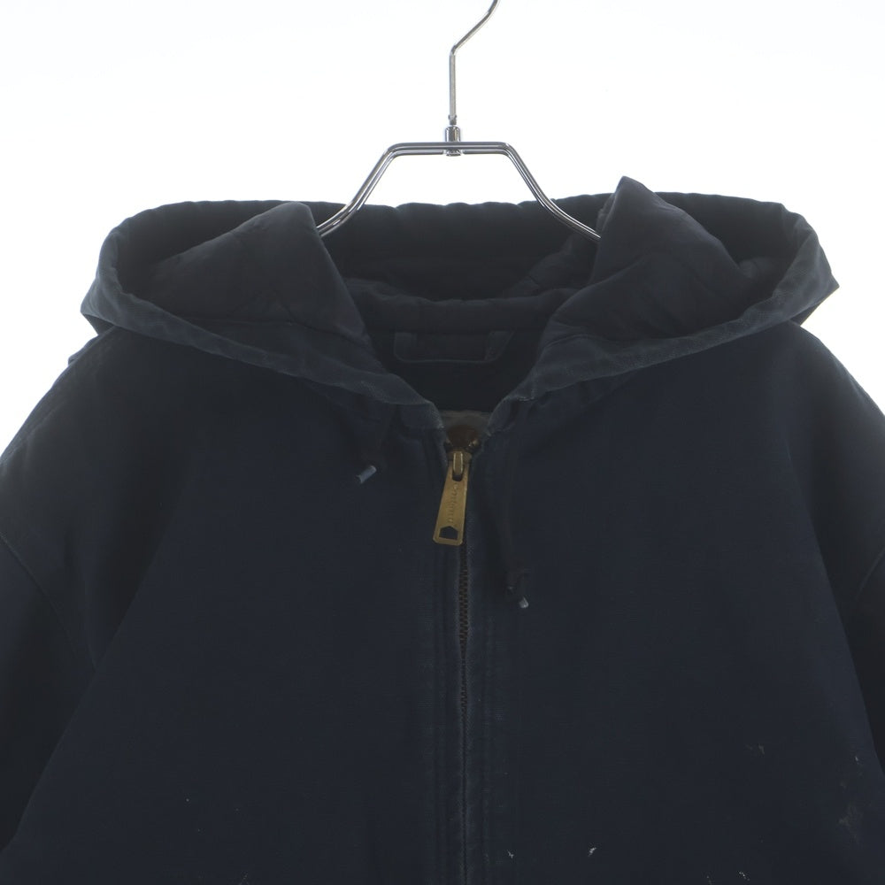 CARHARTT(カーハート) ダック地 ペイント 裏地キルティング ジップアップ パーカー ジャケット ブラック 100733 001