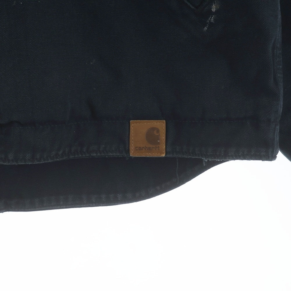 CARHARTT(カーハート) ダック地 ペイント 裏地キルティング ジップアップ パーカー ジャケット ブラック 100733 001