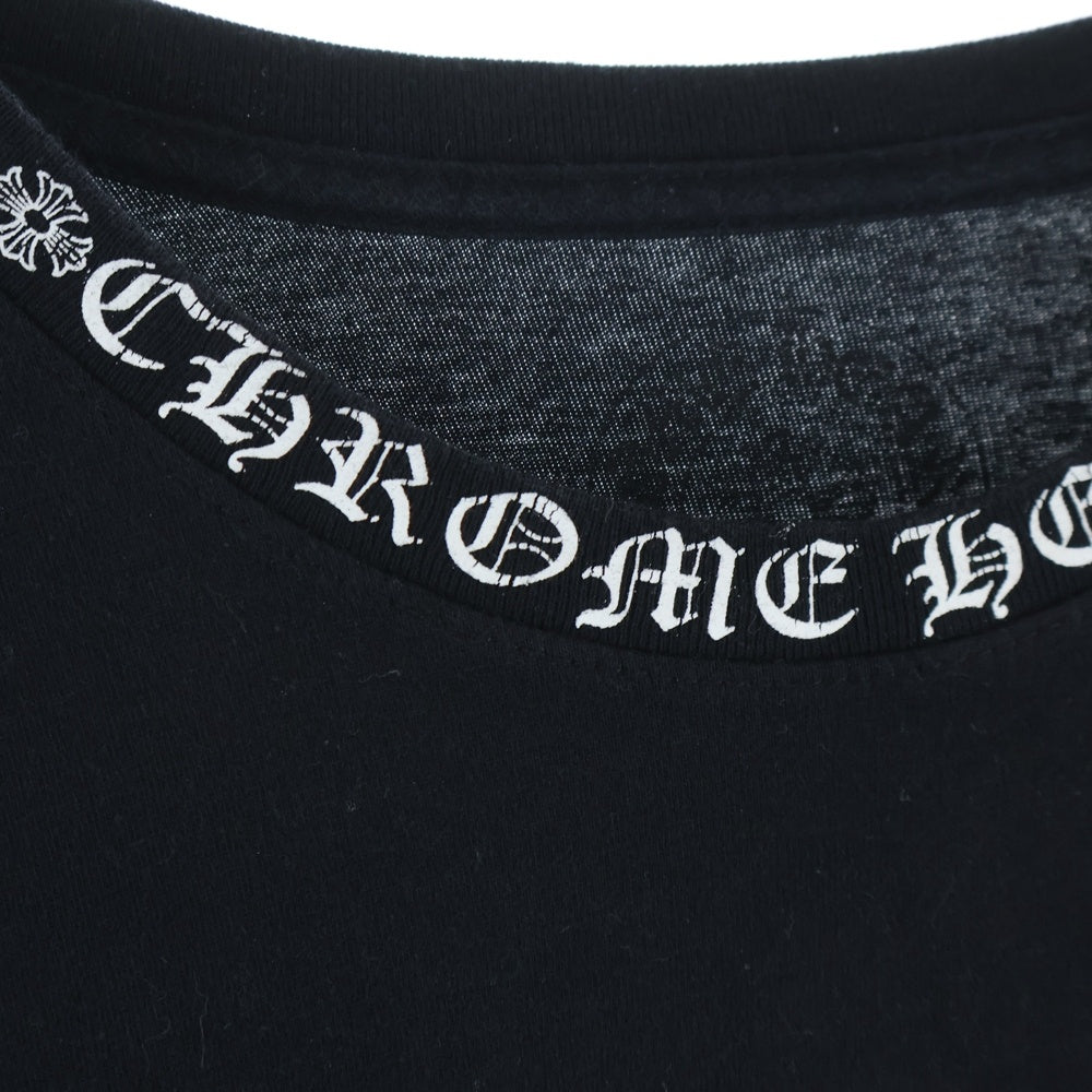 CHROME HEARTS(クロムハーツ) NECK LOGO L/S TEE ネックロゴプリント長袖Tシャツ ブラック/ホワイト