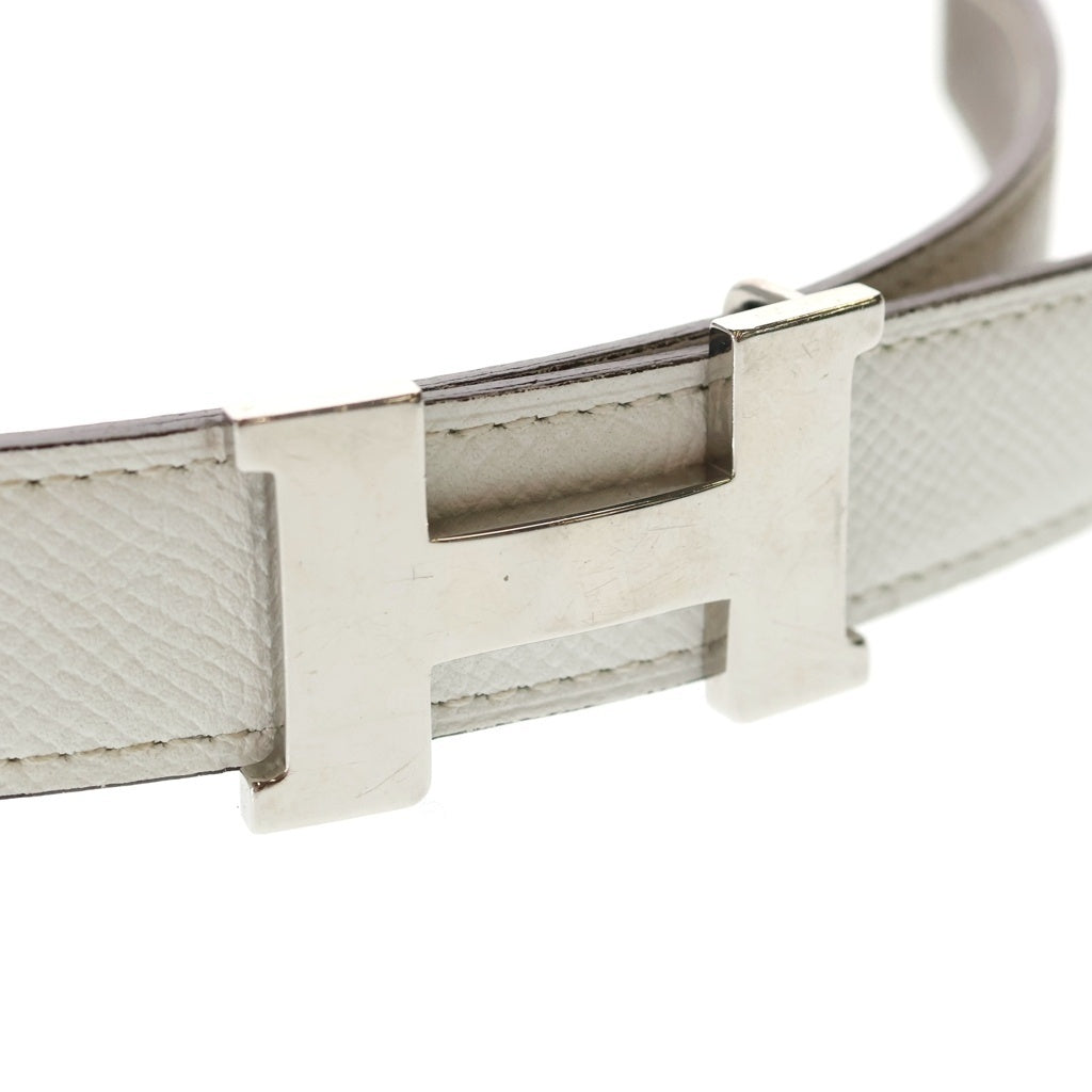 HERMES エルメスコンスタンスリバーシブルベルト80 シルバーバックル　美品 HERMES(エルメス) コンスタンス Hバックル リバーシブル レザーベルト
