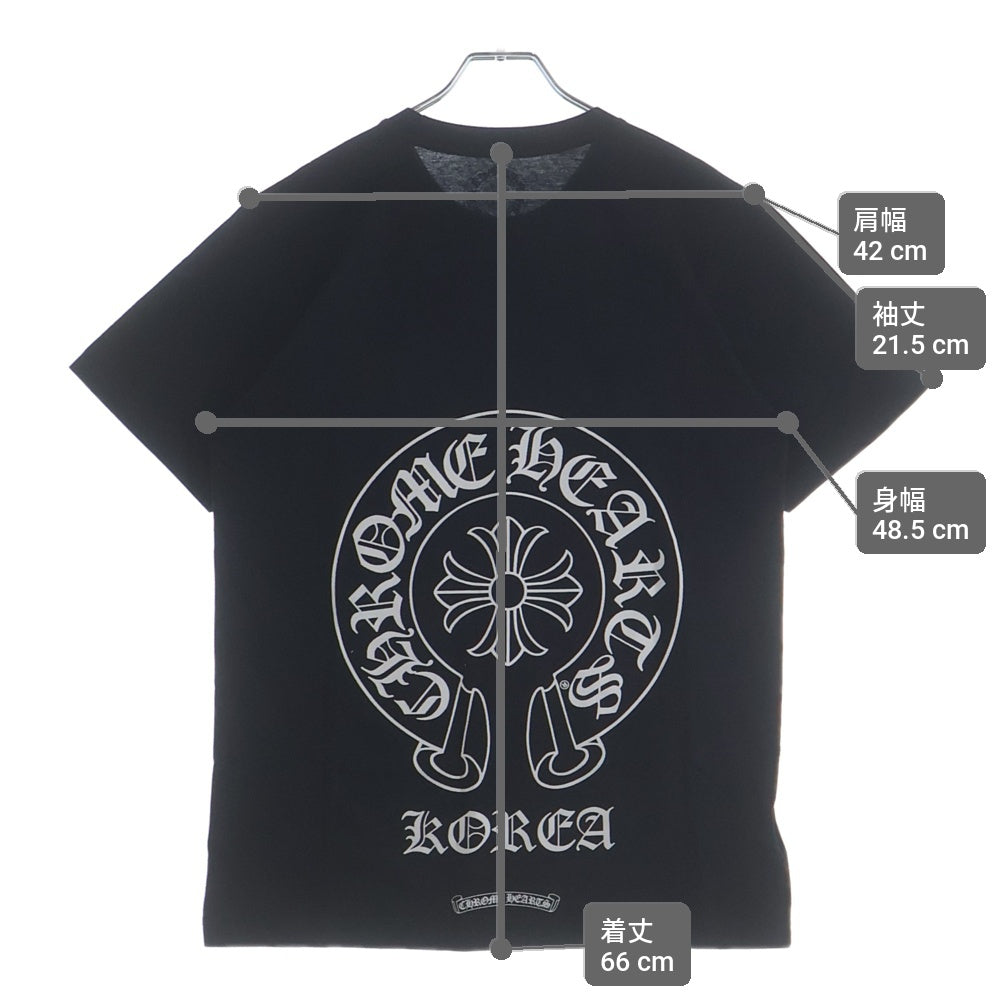 CHROME HEARTS(クロムハーツ) KOREA CH T-SHIRT 韓国限定 ホースシュー 両面プリント 半袖Tシャツ カットソー ブラック