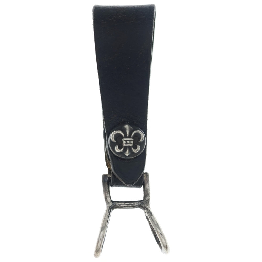 CHROME HEARTS(クロムハーツ) BELT LOOP BSフレアボタンレザーベルトループ シルバー/ブラック BCA401