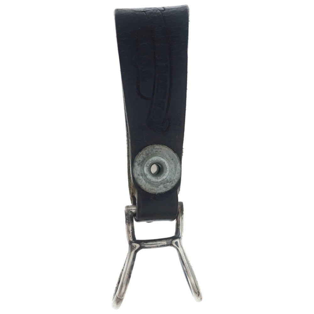 CHROME HEARTS(クロムハーツ) BELT LOOP BSフレアボタンレザーベルトループ シルバー/ブラック BCA401
