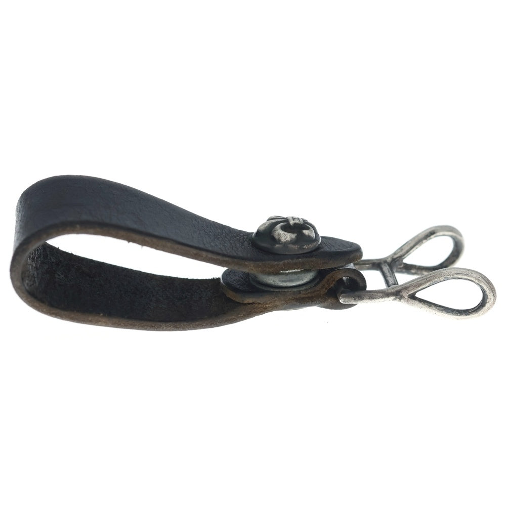 CHROME HEARTS(クロムハーツ) BELT LOOP BSフレアボタンレザーベルトループ シルバー/ブラック BCA401