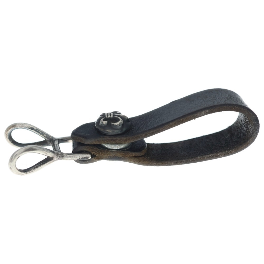 CHROME HEARTS(クロムハーツ) BELT LOOP BSフレアボタンレザーベルトループ シルバー/ブラック BCA401
