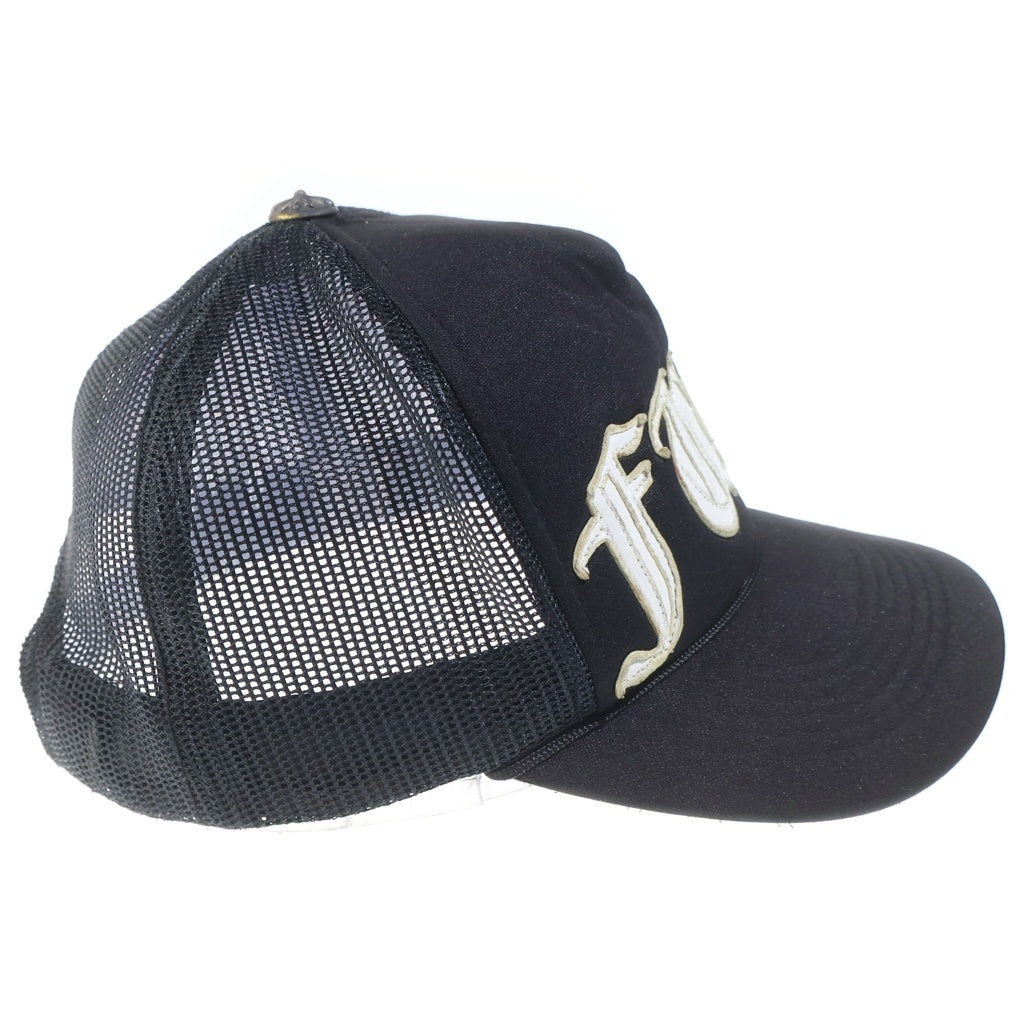 CHROME HEARTS(クロムハーツ) OLD TRUCKER CAP FUCKレザーパッチ トラッカーキャップ 帽子 ブラック