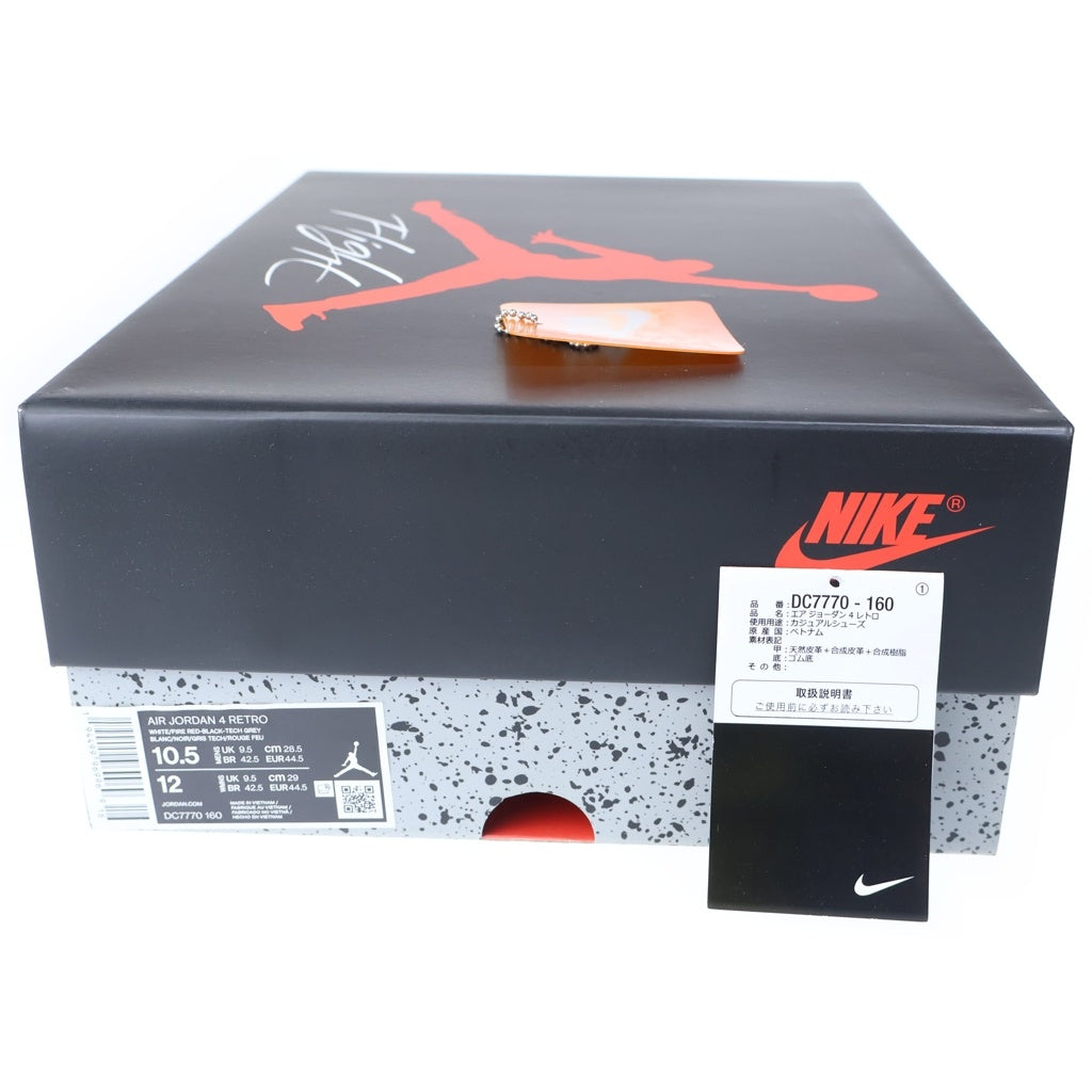 NIKE(ナイキ) AIR JORDAN 4 RETRO OG FIRE RED 2020 エアジョーダン4 レトロ ファイヤーレッド ハイカットスニーカー ホワイト/レッド US10.5/28.5cm DC7770-160