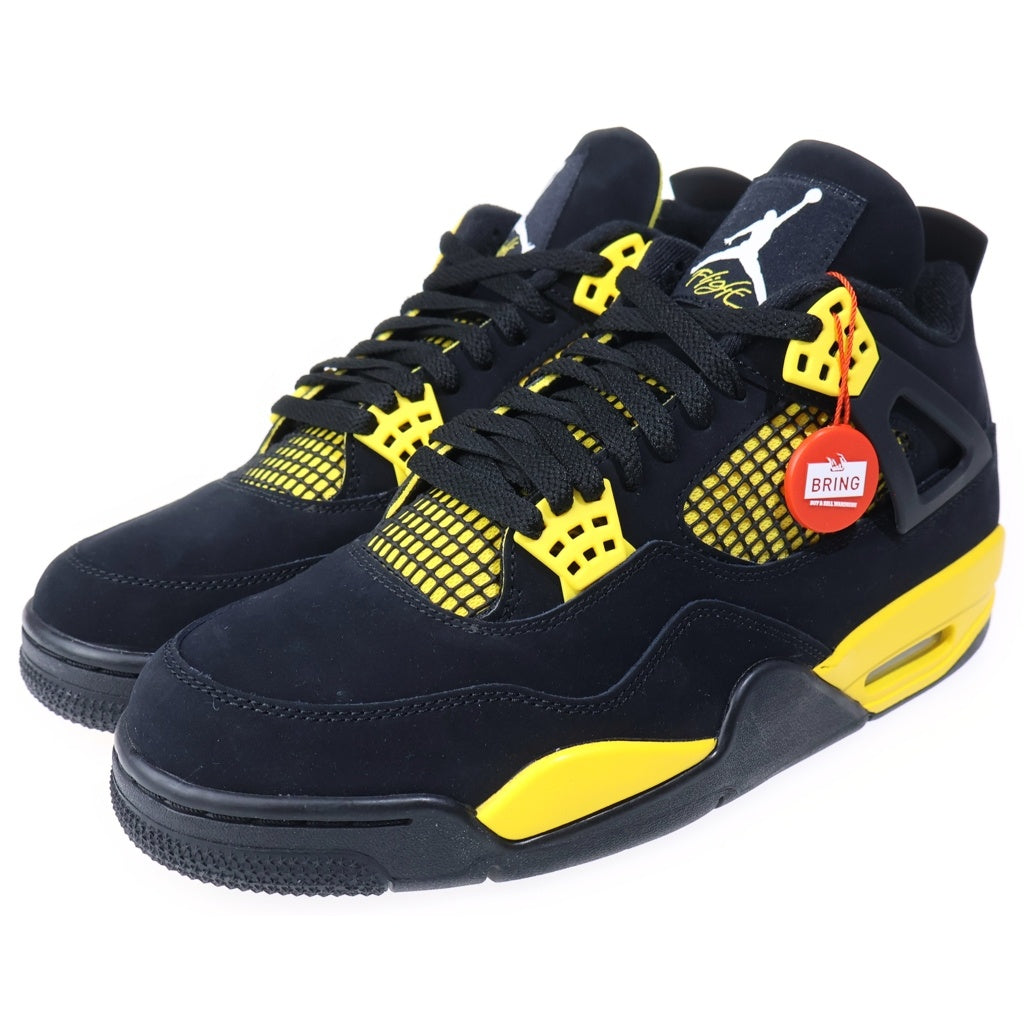 NIKE(ナイキ) AIR JORDAN 4 RETRO THUNDER エアジョーダン 4 レトロ サンダー ハイカットスニーカー ブラック/イエロー US11/29cm DH6927-017