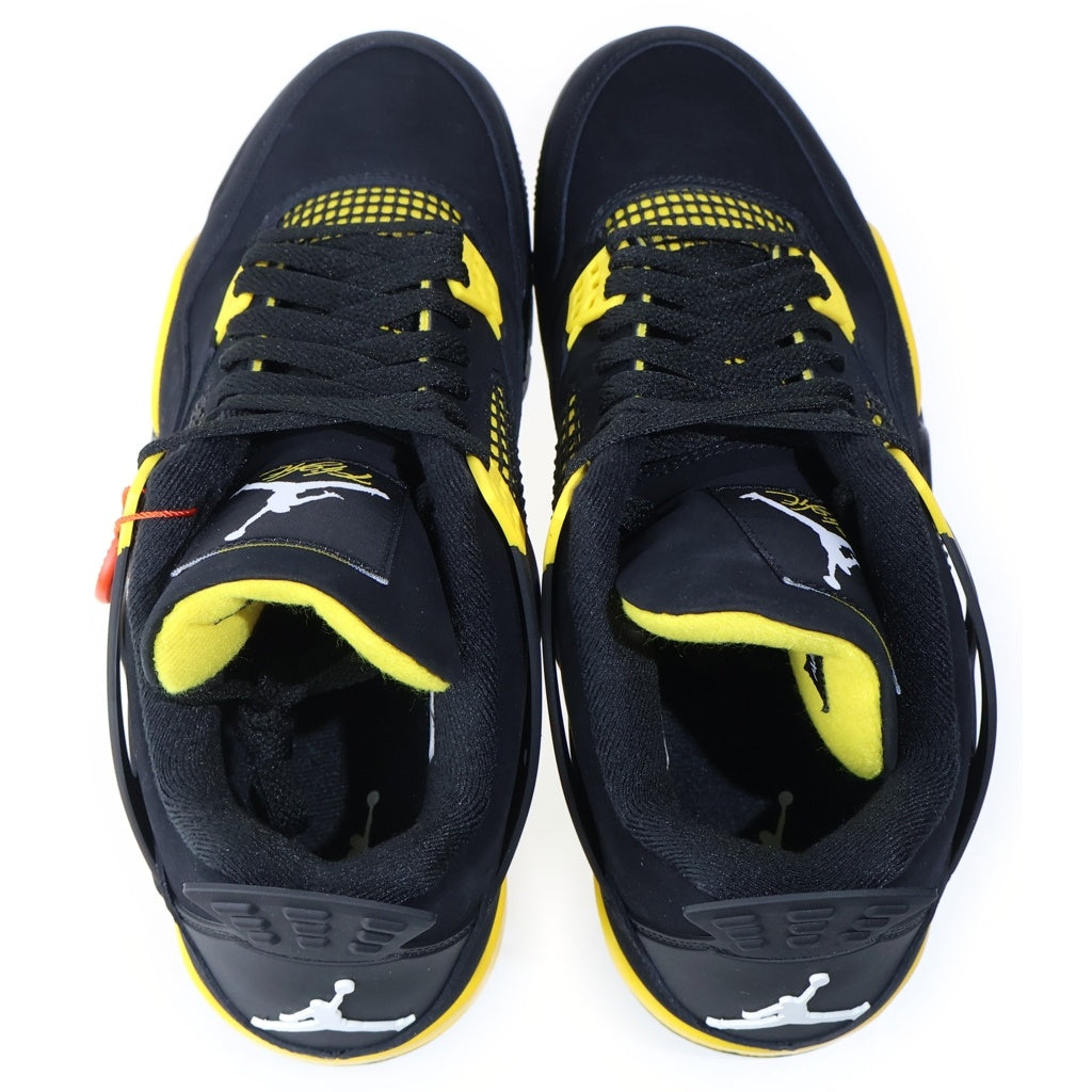 NIKE(ナイキ) AIR JORDAN 4 RETRO THUNDER エアジョーダン 4 レトロ サンダー ハイカットスニーカー ブラック/イエロー US11/29cm DH6927-017