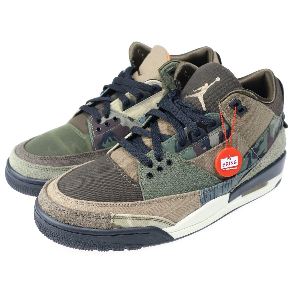 NIKE(ナイキ) AIR JORDAN 3 Retro Patchwork エアジョーダン3 レトロ パッチワーク カーキ スニーカー シューズ US10.5/28.5cm