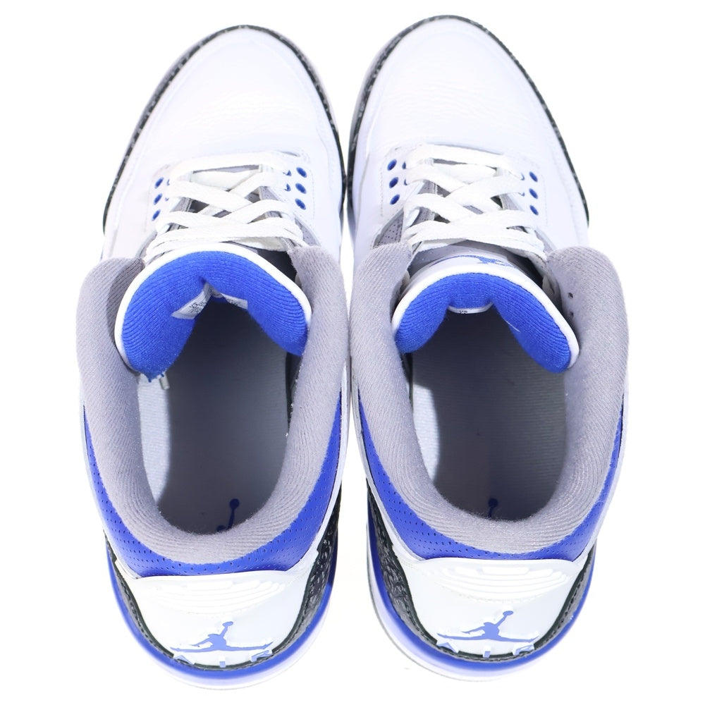 NIKE(ナイキ) AIR JORDAN 3 RETRO Racer Blue エアジョーダン3 レーサーブルー ハイカットスニーカー ホワイト US11/29cm CT8532-145
